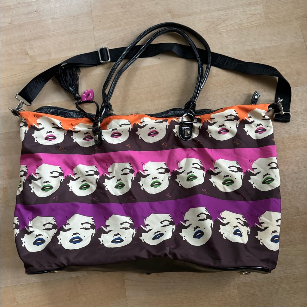 Vintage Betsey Johnson Pop Art Marilyn Monroe Weekender Tote 1990’s As Is